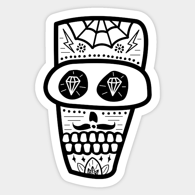 Day of the Dead Sugar Skull Sticker by Kyle O'Briant